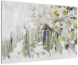 Mivali Tablou - Flori albe, vintage, dintr-o bucată 90x60 cm (V022775V9060)