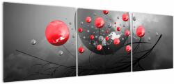 Mivali Tabloul cu bile abstracte roșii, din trei bucăți 150x50 cm (V020098V15050)