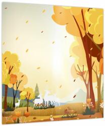 Mivali Tablou - Peisaj de toamnă, ilustrație, dintr-o bucată 40x40 cm (V023596V4040)