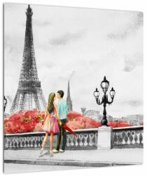 Mivali Tablou îndrăgostiții în Paris, dintr-o bucată 40x40 cm (V022029V4040)