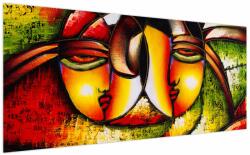 Mivali Tablou - Pictură în ulei, chipuri abstracte, dintr-o bucată 200x100 cm (V023171V200100)