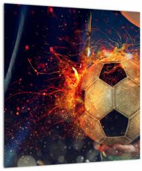 Mivali Tablou - Minge de fotbal în flăcări, dintr-o bucată 40x40 cm (V022850V4040)