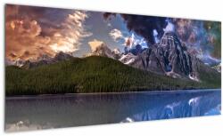Mivali Tablou cu lac și munți, dintr-o bucată 100x40 cm (V020462V10040)