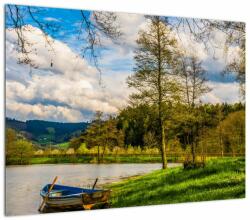 Mivali Tablou - Barcă pe lac, dintr-o bucată 70x50 cm (V022597V7050)