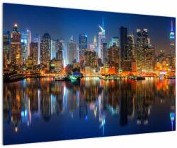 Mivali Tablou cu Manhattan noaptea, dintr-o bucată 90x60 cm (V020823V9060)