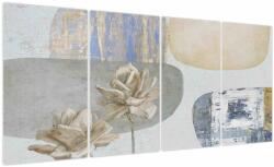 Mivali Tablou - Pictură flori și texturi, din patru bucăți 160x80 cm (V024054V16080)