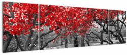 Mivali Tablou - Copaci roșii, Central Park, New York, din trei bucăți 170x50 cm (V023117V17050)