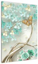 Mivali Tablou cu flori și fluturi, dintr-o bucată 50x70 cm (V020716V5070)