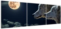 Mivali Tablou cu lupi în lună, din trei bucăți 150x50 cm (V020447V15050)