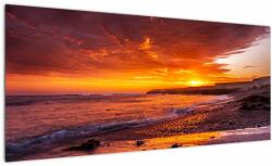 Mivali Tablou cu apus de soare la mare, dintr-o bucată 100x40 cm (V020973V10040)