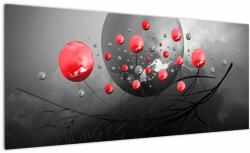 Mivali Tabloul cu bile abstracte roșii, dintr-o bucată 100x40 cm (V020098V10040)