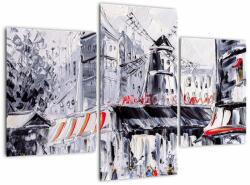 Mivali Tablou - Strada din Paris, pictură în ulei, din trei bucăți 90x60 cm (V023509V90603PCS)