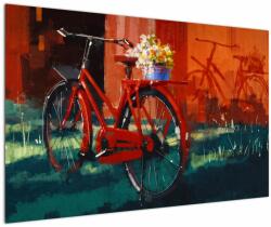 Mivali Tablou - Bicicleta roșie, pictură acrilică, dintr-o bucată 120x80 cm (V023222V12080)