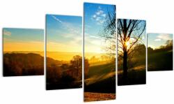 Mivali Tablou cu răsăsrit de soare, din cinci bucăți 125x70 cm (V020260V12570)