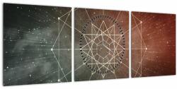 Mivali Tablou - Dodecagrama cosmică (cu ceas), din trei bucăți 90x30 cm cu ceas (V022894V9030C)