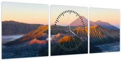Mivali Tablou cu muntele Bromo în Indonesia (cu ceas), din trei bucăți 90x30 cm cu ceas (V021671V9030C)