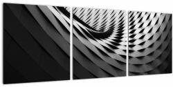 Mivali Tablou abstract - spirală alb neagră, din trei bucăți 90x30 cm (V020667V9030)