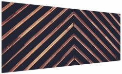 Mivali Tablou - Motiv de lemn pe fond negru, dintr-o bucată 250x125 cm (V022633V250125)