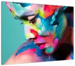 Mivali Tablou pe sticlă - Body art, dintr-o bucată 70x50 cm pe sticlă (V022945V7050GD)