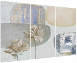 Mivali Tablou - Pictură flori și texturi, din trei bucăți 120x80 cm (V024054V120803PCS)