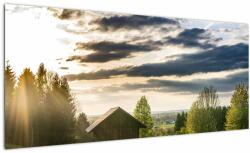 Mivali Tablou cu cabana pe luncă, dintr-o bucată 100x40 cm (V020547V10040)
