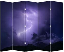 Mivali Paravan - Cerul violet - fulger, din 5 bucăți, 210x170 cm (P020062P225180)