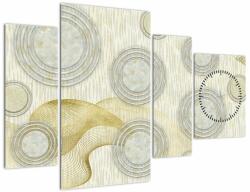 Mivali Tablou - Abstract, cercuri de marmură (cu ceas), din patru bucăți 110x75 cm cu ceas (V022907V11075C)