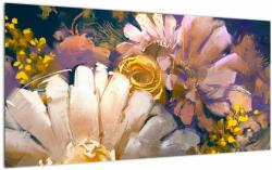 Mivali Tablou pe sticlă - Flori, dintr-o bucată 100x50 cm pe sticlă (V023206V10050GD)