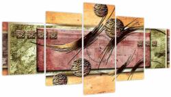Mivali Tablou abstract (cu ceas), din cinci bucăți 150x80 cm cu ceas (V022050V15080C)
