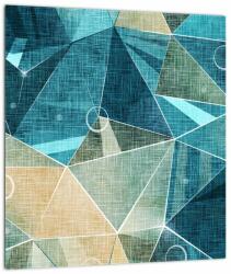 Mivali Tablou pe sticlă - Abstract turcoaz, dintr-o bucată 30x30 cm pe sticlă (V022425V3030GD)