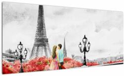 Mivali Tablou îndrăgostiții în Paris, dintr-o bucată 100x40 cm (V022029V10040)