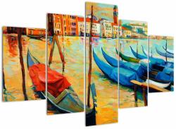 Mivali Tablou - Port în Veneția, din cinci bucăți 150x105 cm (V023366V150105)