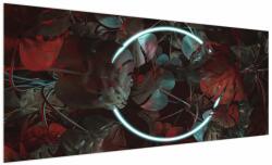 Mivali Tablou - Cerc de neon între palmieri, dintr-o bucată 250x125 cm (V022954V250125)