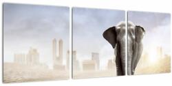 Mivali Tablou - Elefanți în oraș, din trei bucăți 90x30 cm (V023428V9030)
