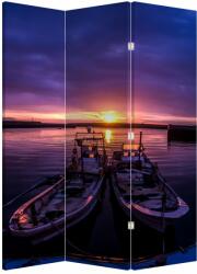 Mivali Paravan - Bărci pescărești în port, din 3 bucăți, 126x170 cm (P021014P135180)