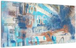 Mivali Tablou pe sticlă - Născut să călătorească, dintr-o bucată 100x50 cm pe sticlă (V022866V10050GD)