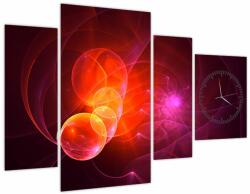 Mivali Tabloul modern cu abstracțiune roz (cu ceas), din patru bucăți 110x75 cm cu ceas (V020129V11075C)