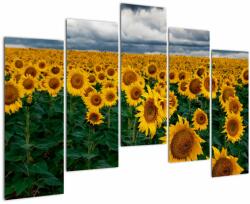 Mivali Tablou câmpului de floarea soarelui, din cinci bucăți 125x90 cm (V020662V12590)
