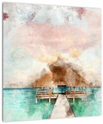 Mivali Tablou - Maldive, debarcader din lemn, dintr-o bucată 40x40 cm (V022786V4040)
