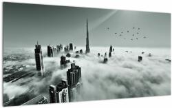 Mivali Tablou pe sticlă - Zgârie-nori, dubai, dintr-o bucată 100x50 cm pe sticlă (V022471V10050GD)