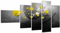 Mivali Tabloul - bile abstracte galbene, din cinci bucăți 110x60 cm (V020100V11060)