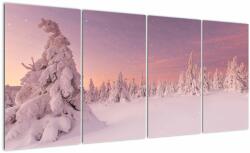 Mivali Tablou - Copaci sub așternut de zăpadă, din patru bucăți 160x80 cm (V023038V16080)