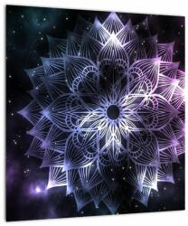 Mivali Tablou pe sticlă - Mandala Lotus în spațiu, dintr-o bucată 40x40 cm pe sticlă (V022934V4040GD)