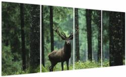 Mivali Tablou - Cerb în pădurea adâncă, din patru bucăți 160x80 cm (V023758V16080)