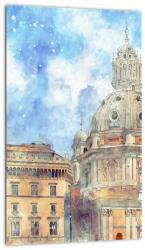Mivali Tablou - Biserica Santa Maria di Loreto, Roma, Italia, dintr-o bucată 20x30 cm (V022993V2030)