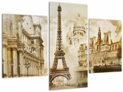 Mivali Tablou - Monumente din Paris, din trei bucăți 90x60 cm (V023308V90603PCS)