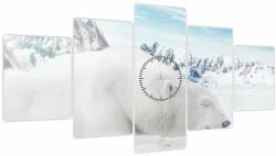 Mivali Tablou - Urs polar (cu ceas), din cinci bucăți 150x80 cm cu ceas (V022322V15080C)