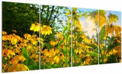 Mivali Tablou - Flori galbene, din patru bucăți 160x80 cm (V022566V16080)