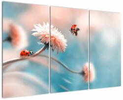 Mivali Tablou - Buburuze pe floare, din trei bucăți 120x80 cm (V022367V120803PCS)