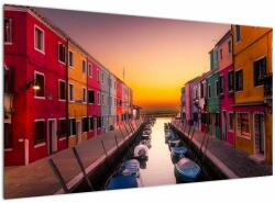 Mivali Tablou - Apus de soare, insula Burano, Veneția, Italia, dintr-o bucată 120x70 cm (V022657V12070)